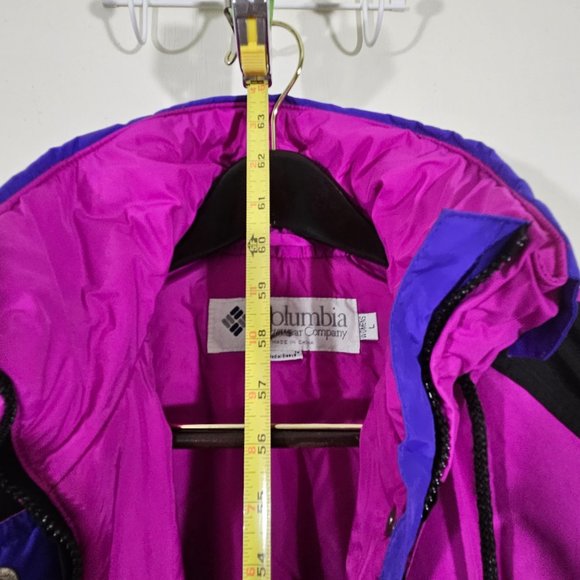 COLUMBIA Radial Sleeve 1-Piece Ski Snow Suit Black with Purple-Pink Colorblock - Picture 11 of 15